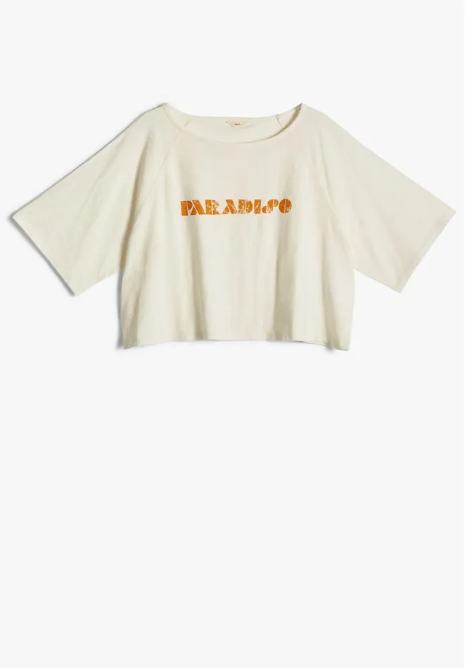 Hush Tops and Tshirts Women Paradiso TShirt Cream Hush Tops and Tshirts Women Paradiso TShirt Cream