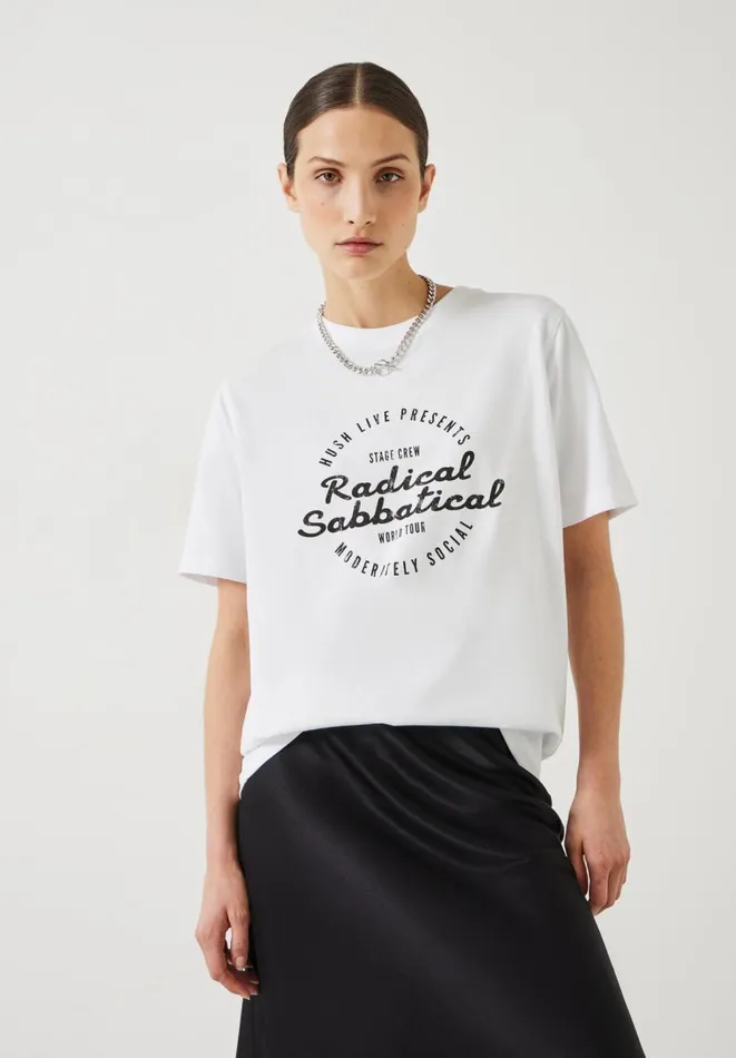 Hush Tops and Tshirts Women Radical Sabbatical Oversized Tshirt White Hush Tops and Tshirts Women Radical Sabbatical Oversized Tshirt White