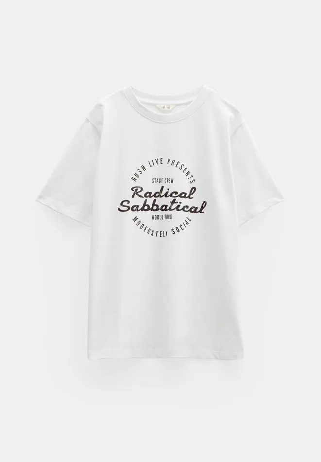 Hush Tops and Tshirts Women Radical Sabbatical Oversized Tshirt White Hush Tops and Tshirts Women Radical Sabbatical Oversized Tshirt White