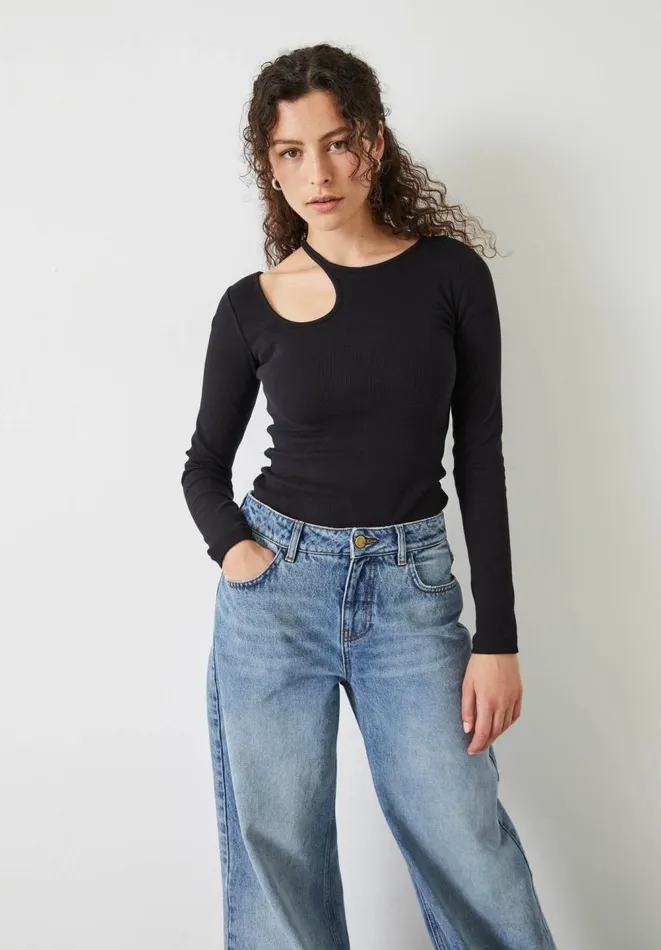 Hush Tops and Tshirts Women Sabina Cut Out Long Sleeve Top Black