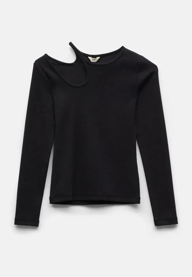 Hush Tops and Tshirts Women Sabina Cut Out Long Sleeve Top Black