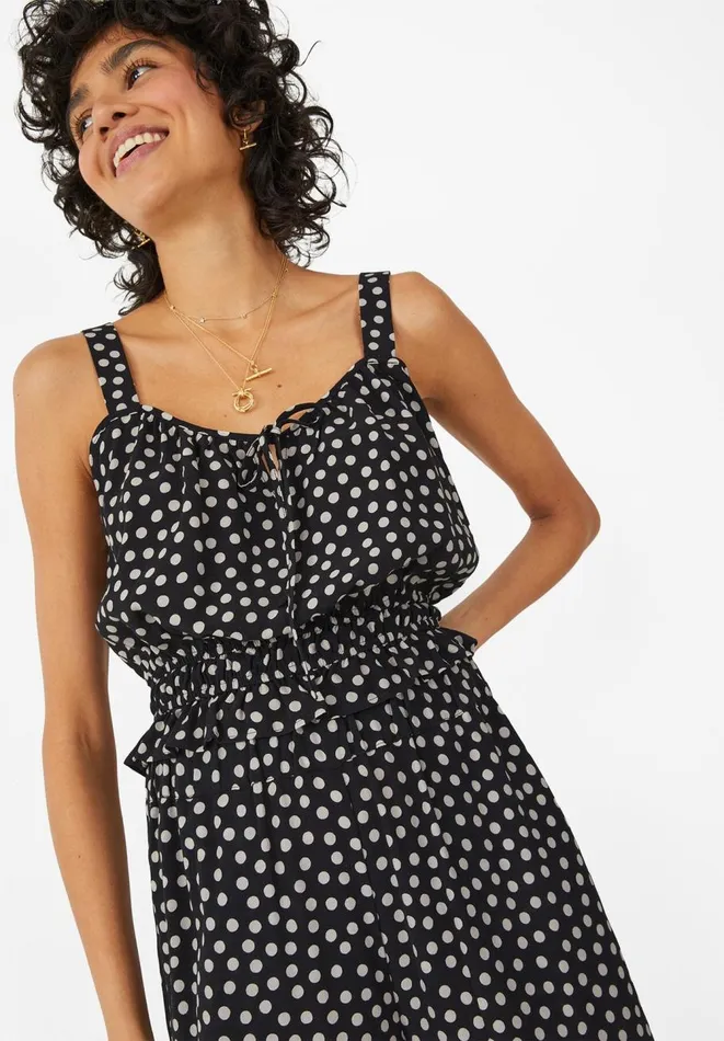 Hush Tops and Tshirts Women Scarlett Cami Spot Blackwhite