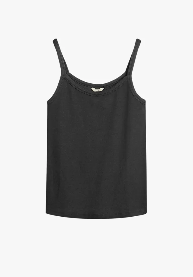 Hush Tops and Tshirts Women Shauna Thin Strap Ribbed Vest Black Hush Tops and Tshirts Women Shauna Thin Strap Ribbed Vest Black