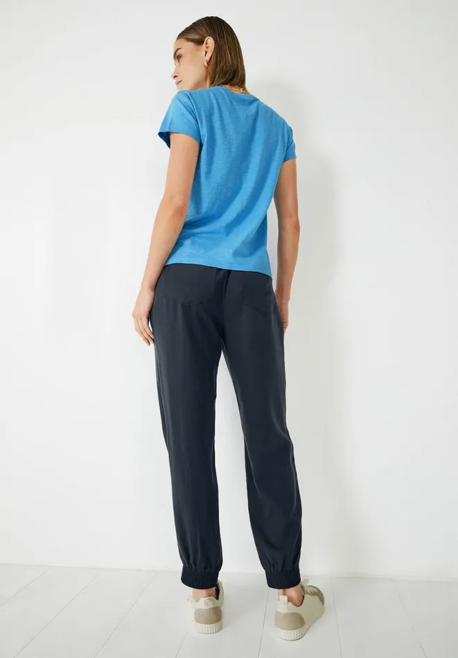 Hush Tops and Tshirts Women Slim Fit Crew TShirt Mediterranean Blue Hush Tops and Tshirts Women Slim Fit Crew TShirt Mediterranean Blue