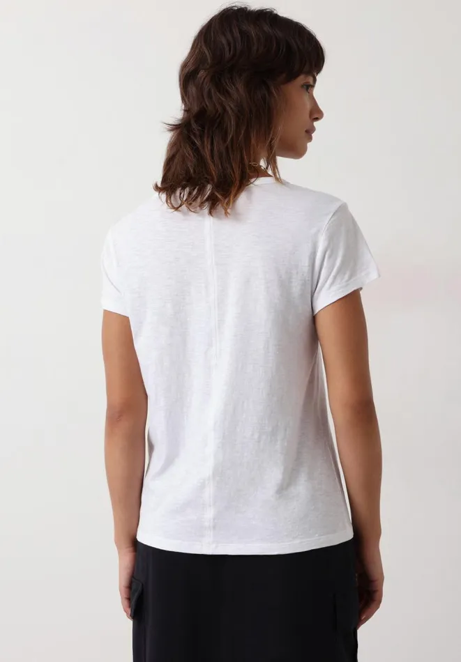 Hush Tops and Tshirts Women Slim Fit Crew TShirt White Hush Tops and Tshirts Women Slim Fit Crew TShirt White