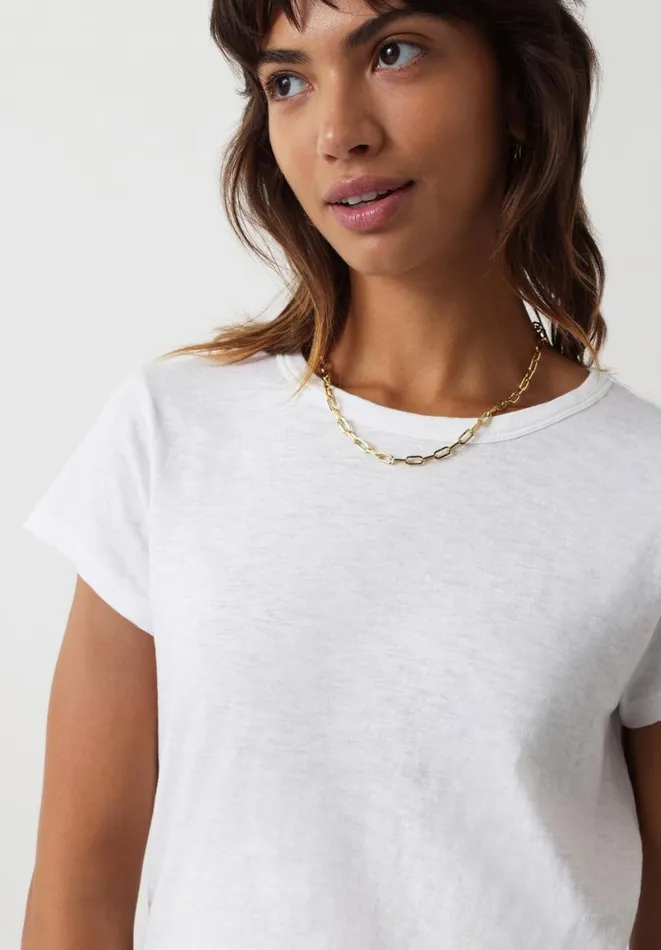 Hush Tops and Tshirts Women Slim Fit Crew TShirt White Hush Tops and Tshirts Women Slim Fit Crew TShirt White