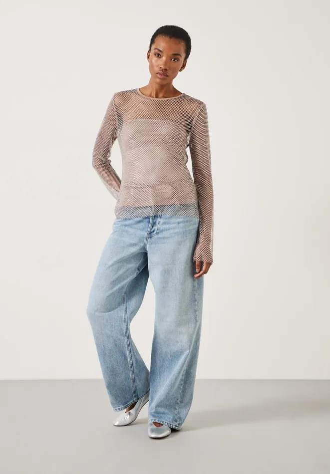Hush Tops and Tshirts Women Una Sparkle Long Sleeve Top Neutral Hush Tops and Tshirts Women Una Sparkle Long Sleeve Top Neutral