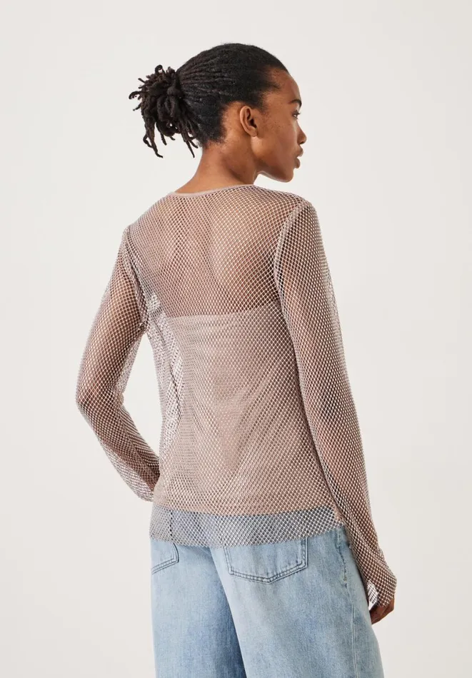Hush Tops and Tshirts Women Una Sparkle Long Sleeve Top Neutral Hush Tops and Tshirts Women Una Sparkle Long Sleeve Top Neutral