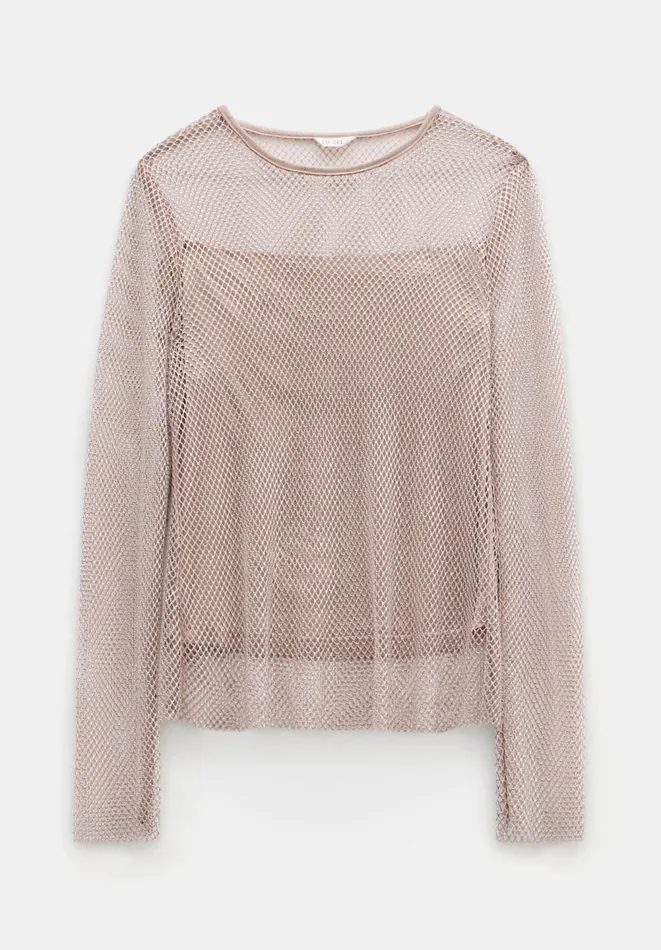 Hush Tops and Tshirts Women Una Sparkle Long Sleeve Top Neutral Hush Tops and Tshirts Women Una Sparkle Long Sleeve Top Neutral