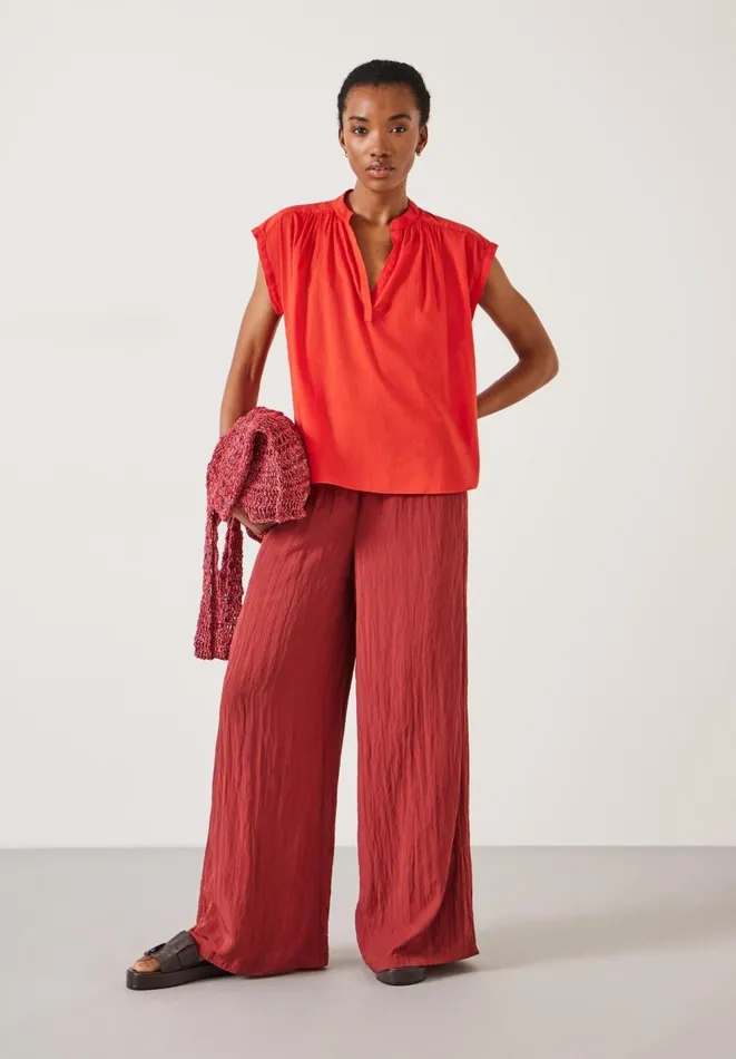 Hush Tops and Tshirts Women Viola Sleeveless Cotton Shirt Red Hush Tops and Tshirts Women Viola Sleeveless Cotton Shirt Red