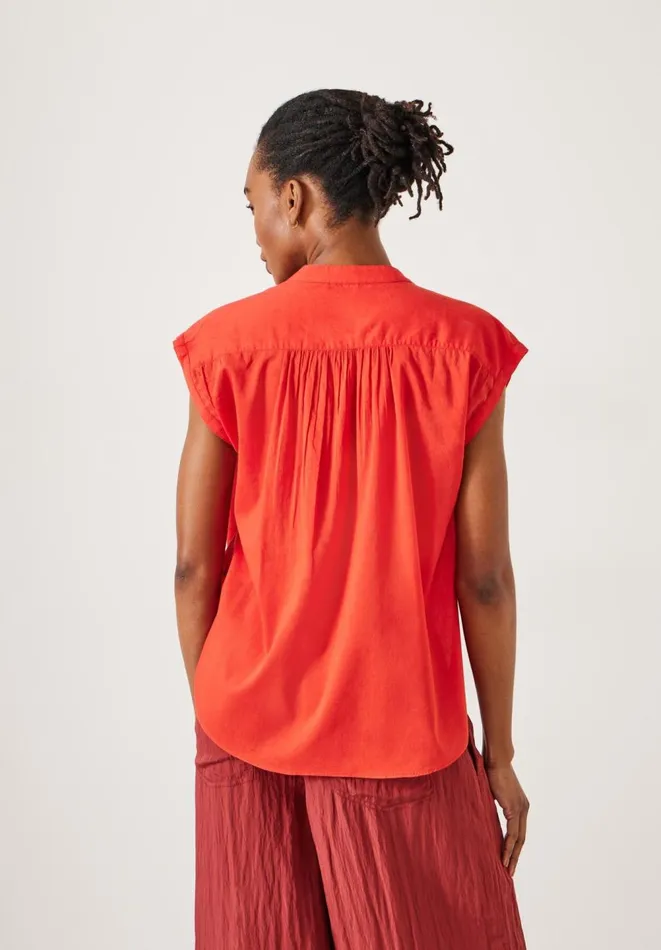 Hush Tops and Tshirts Women Viola Sleeveless Cotton Shirt Red Hush Tops and Tshirts Women Viola Sleeveless Cotton Shirt Red