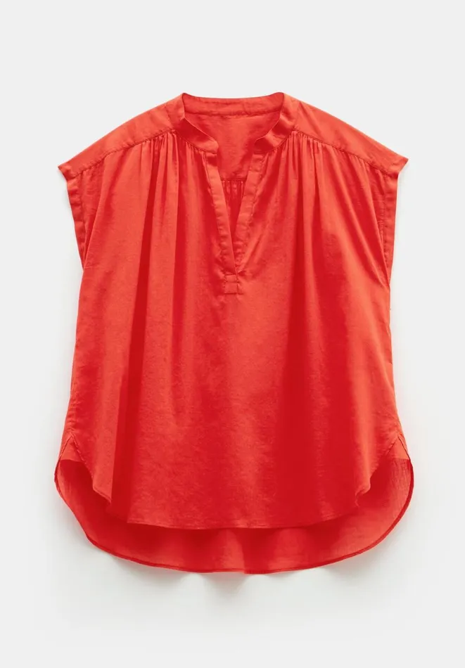 Hush Tops and Tshirts Women Viola Sleeveless Cotton Shirt Red Hush Tops and Tshirts Women Viola Sleeveless Cotton Shirt Red