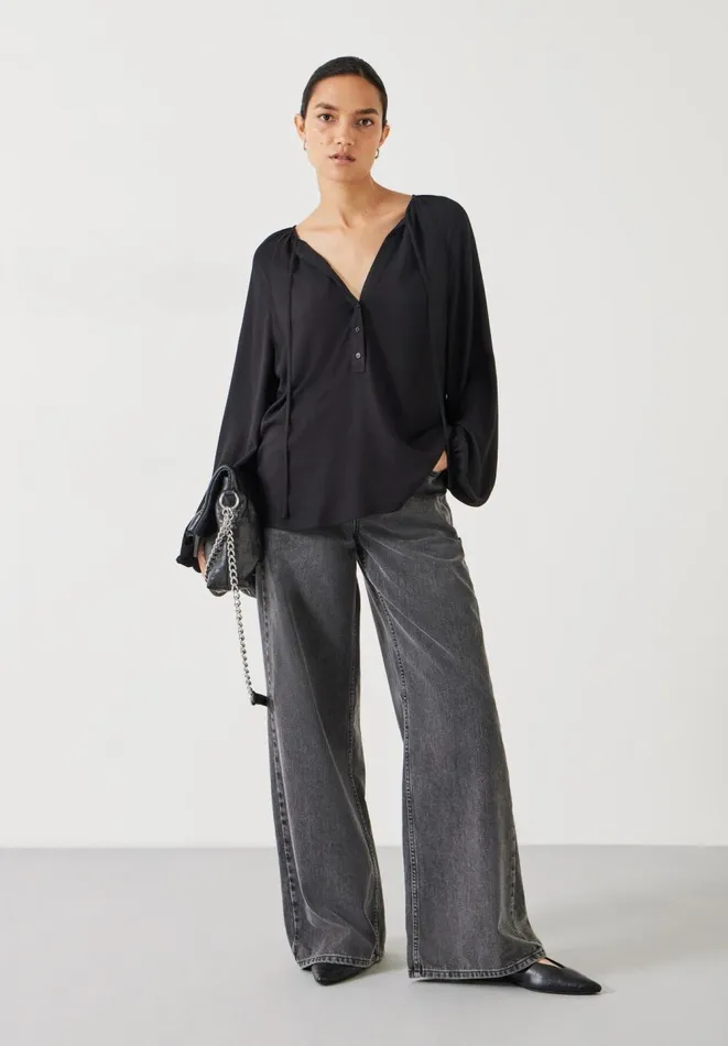 Hush Tops and Tshirts Women Zadie Tie Neck Top Black