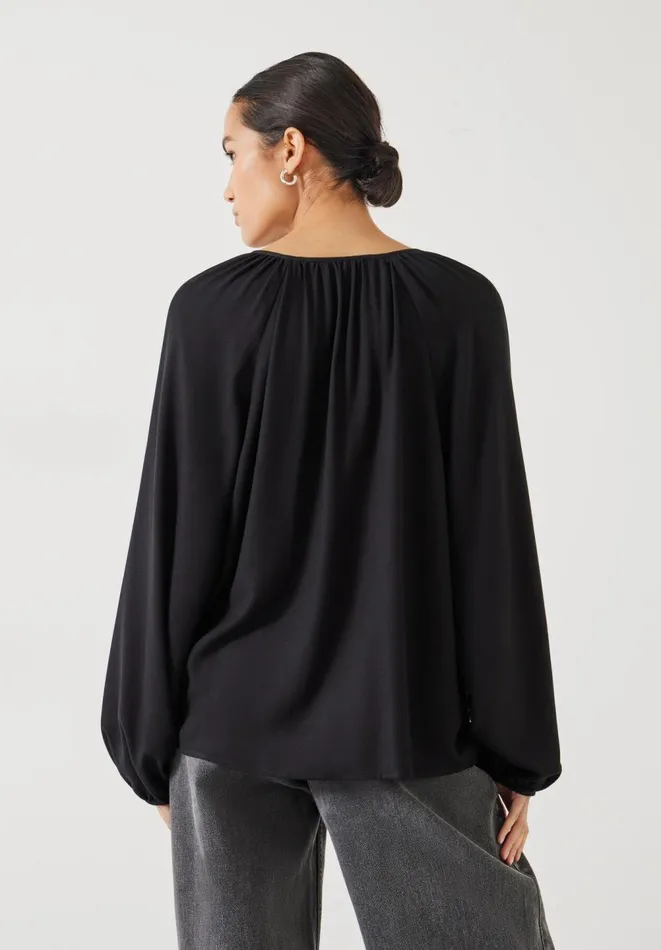 Hush Tops and Tshirts Women Zadie Tie Neck Top Black