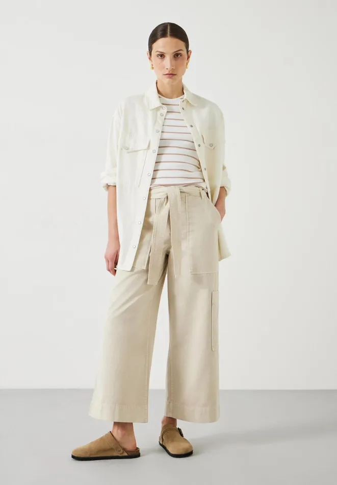 Hush Trousers Women Annie Ankle Grazer Trousers Neutral Stone