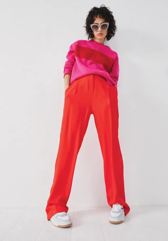 Hush Trousers Women Celeste Wide Leg Trousers Fiery Red
