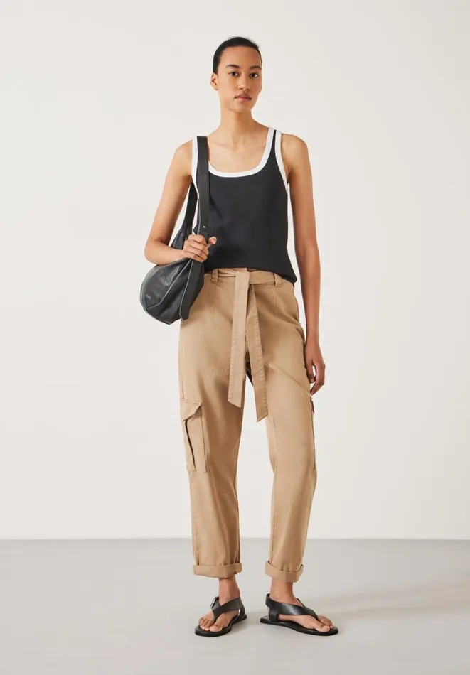 Hush Trousers Women High Waist Belted Trousers Soft Brown