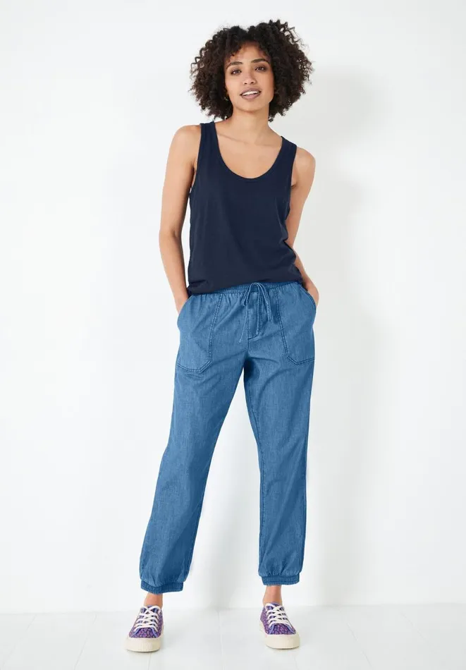 Hush Trousers Women Monaco Chambray Trousers Blue