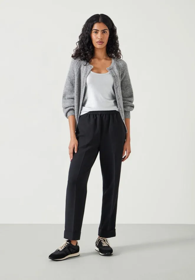 Hush Trousers Women Slim Pull On Suit Trousers Black