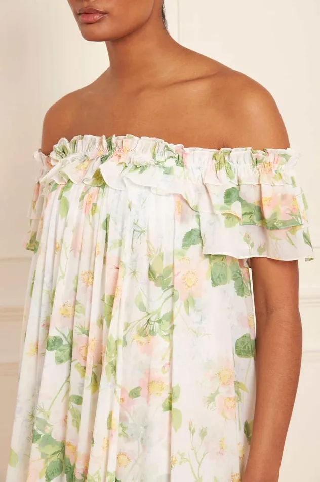Immortal Rose Aria Chiffon OffShoulder Ankle Gown Multi Women Needle and Thread Dresses