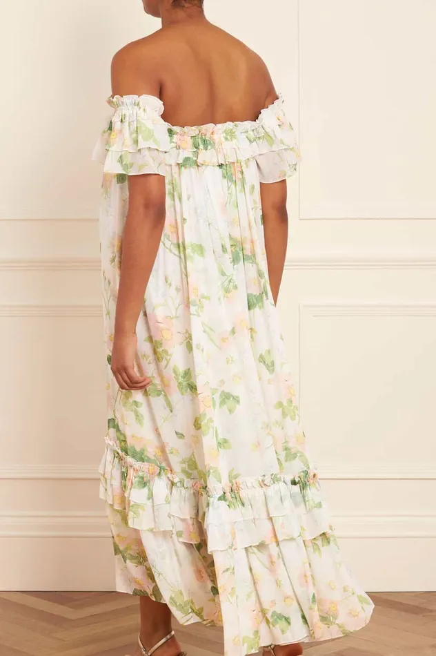 Immortal Rose Aria Chiffon OffShoulder Ankle Gown Multi Women Needle and Thread Dresses