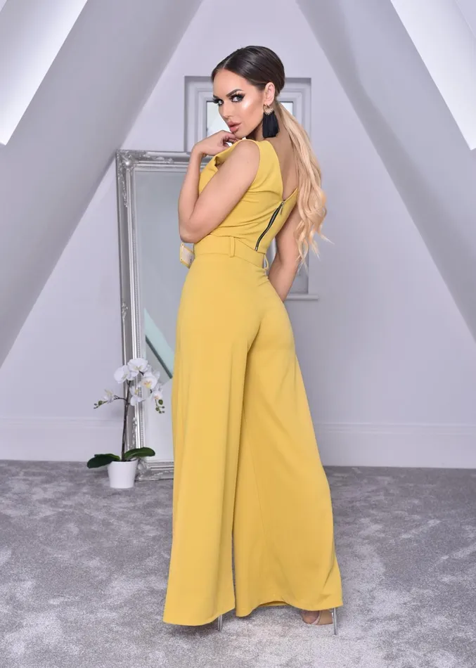 Imogen Saffron Crop Top And Belted Palazzo CoOrd Set Women Missfiga CoOrds Imogen Saffron Crop Top And Belted Palazzo CoOrd Set Women Missfiga CoOrds