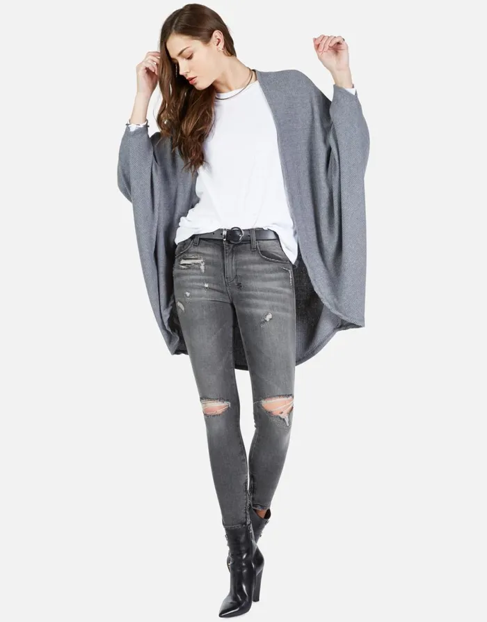 Isla Cosmic Glam Eyes Heather Grey Women039s Lauren Moshi Sweaters and Knits
