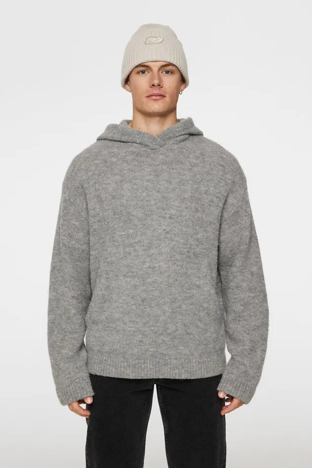 JLindeberg Knitwear Men Broon Alpaca Blend Hoodie