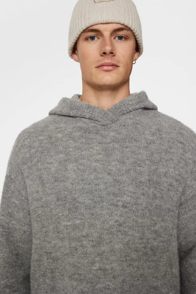 JLindeberg Knitwear Men Broon Alpaca Blend Hoodie