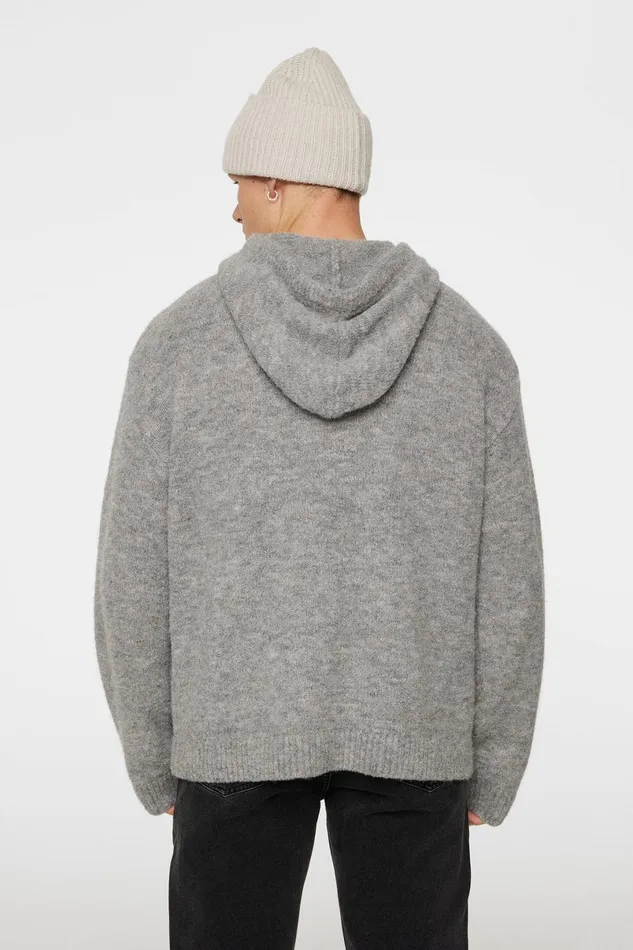 JLindeberg Knitwear Men Broon Alpaca Blend Hoodie