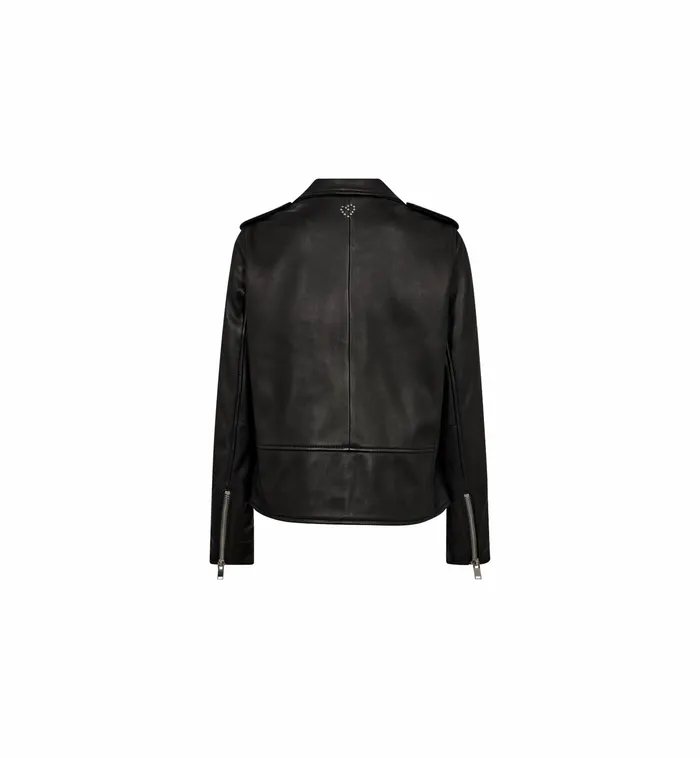 Jackets and Coats MOS MOSH Women MMFrances Biker Leather Jacket Black Jackets and Coats MOS MOSH Women MMFrances Biker Leather Jacket Black