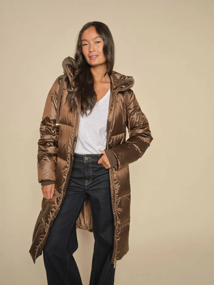 Jackets and Coats MOS MOSH Women MMNova Metallic Down Coat Rain Drum Jackets and Coats MOS MOSH Women MMNova Metallic Down Coat Rain Drum