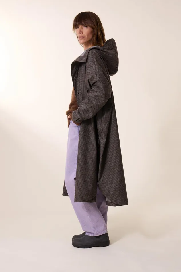 Jackets and Coats Women Leon and Harper Vannah Check Poncho Brown