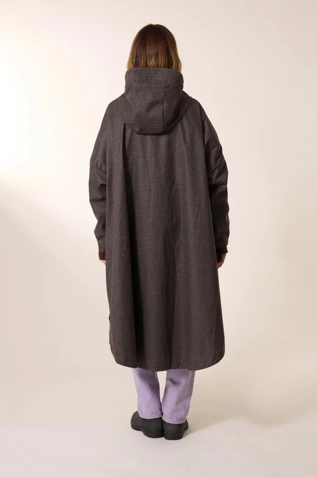 Jackets and Coats Women Leon and Harper Vannah Check Poncho Brown