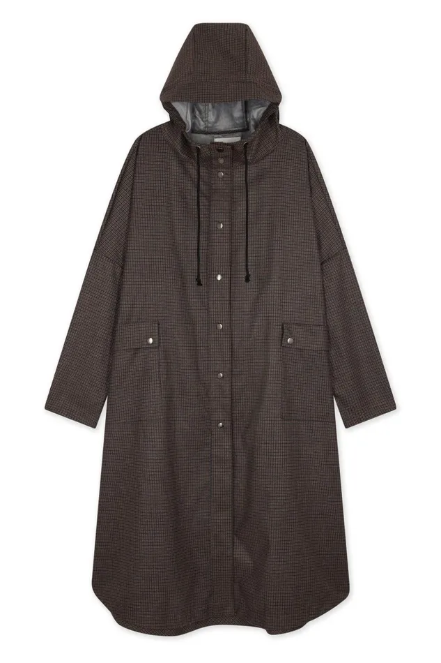 Jackets and Coats Women Leon and Harper Vannah Check Poncho Brown
