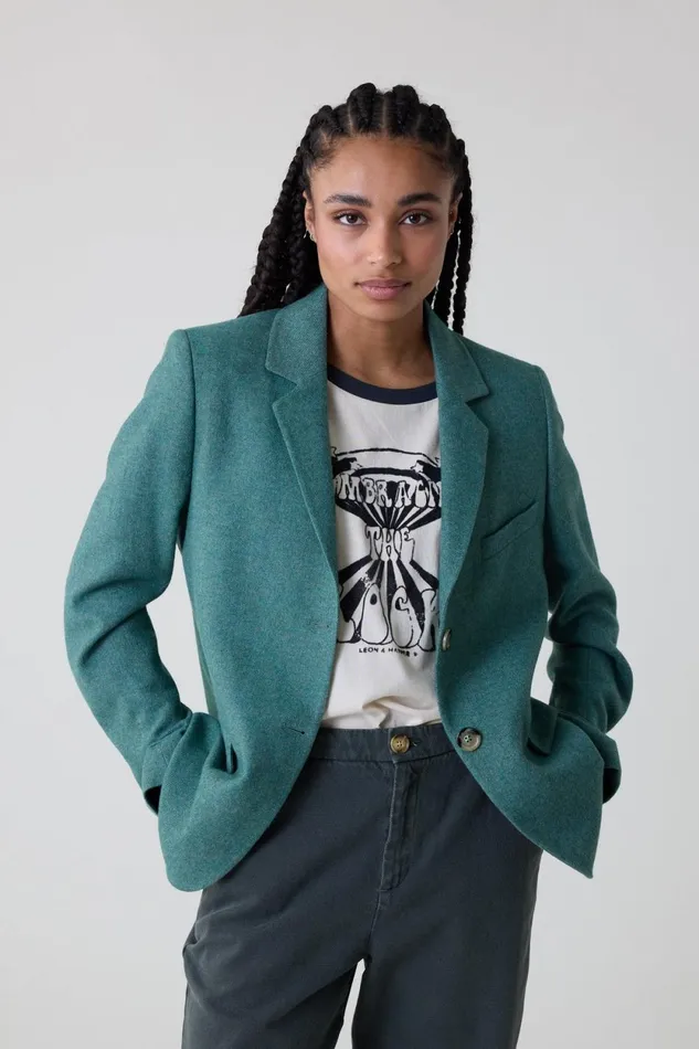 Jackets and Coats Women Leon and Harper Venice Pln Ah23 Jacket Green