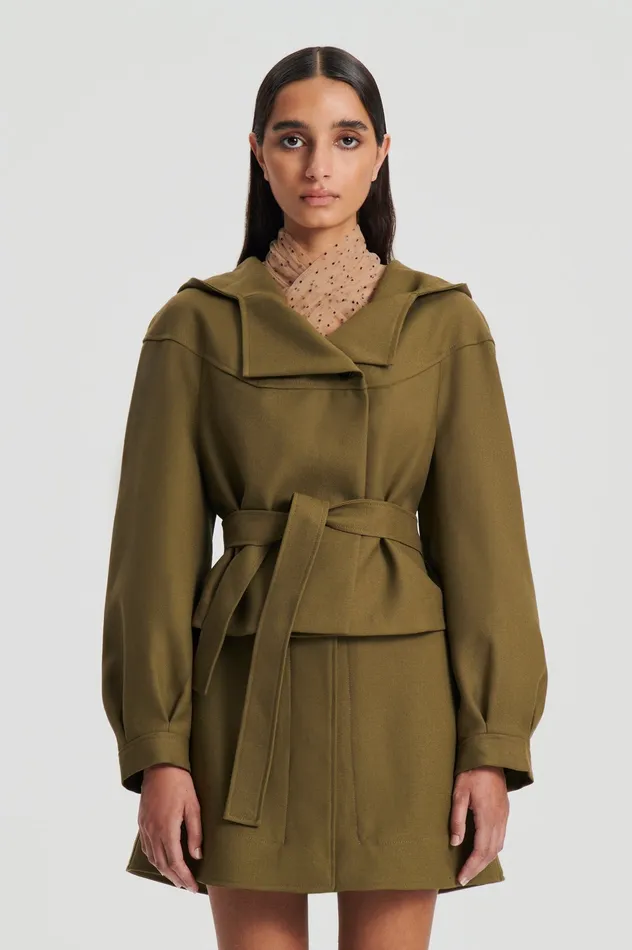 Jackets CROPPED DUFFLE OLIVE Scanlan Theodore Women Jackets CROPPED DUFFLE OLIVE Scanlan Theodore Women