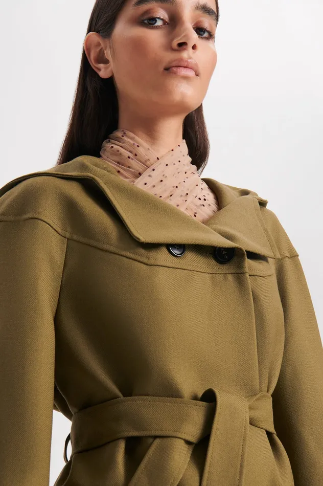 Jackets CROPPED DUFFLE OLIVE Scanlan Theodore Women Jackets CROPPED DUFFLE OLIVE Scanlan Theodore Women