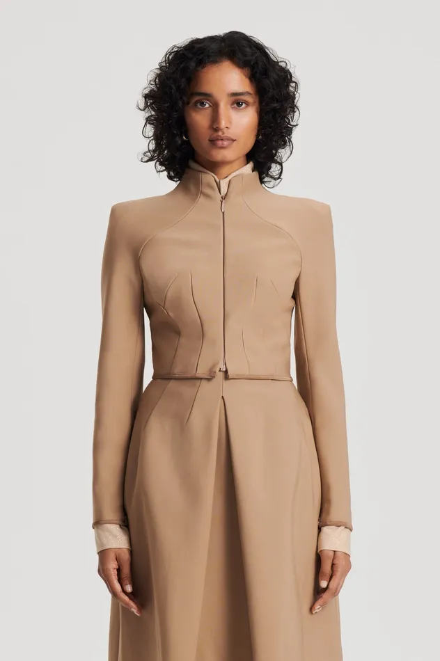 Jackets MILANO ZIP JACKET CAMEL Scanlan Theodore Women Jackets MILANO ZIP JACKET CAMEL Scanlan Theodore Women