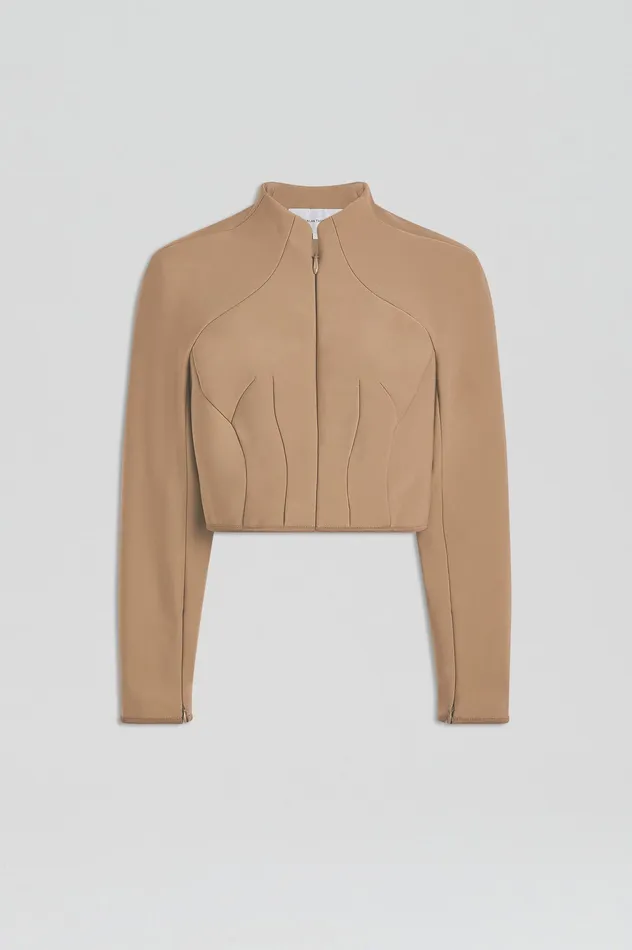 Jackets MILANO ZIP JACKET CAMEL Scanlan Theodore Women Jackets MILANO ZIP JACKET CAMEL Scanlan Theodore Women