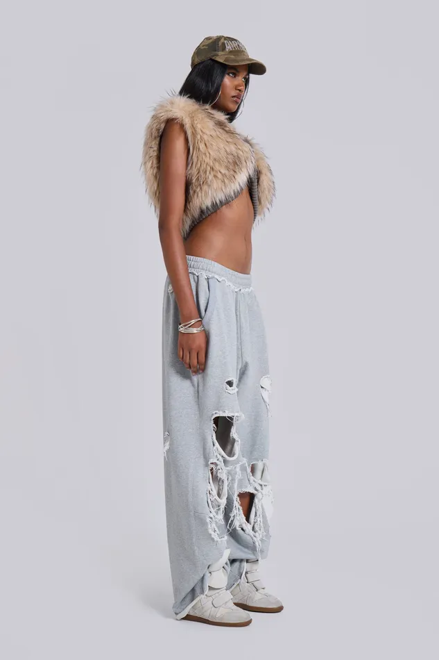 Jaded London Tops Women Meka Faux Fur Knit Shrug