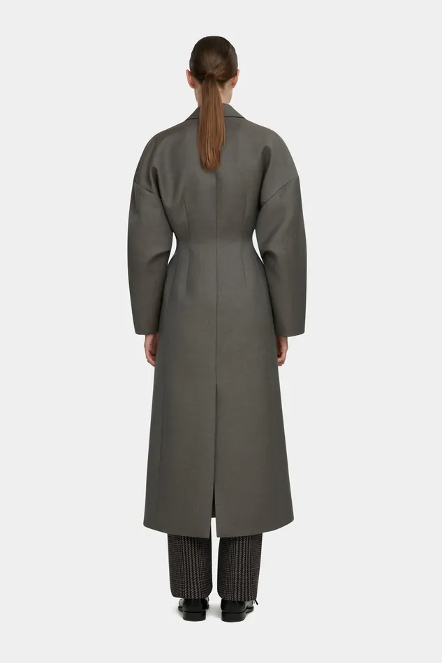 Jaya Tailored Dress in Black Seersucker Mikado Women Jackets And Coats Emilia Wickstead Jaya Tailored Dress in Black Seersucker Mikado Women Jackets And Coats Emilia Wickstead