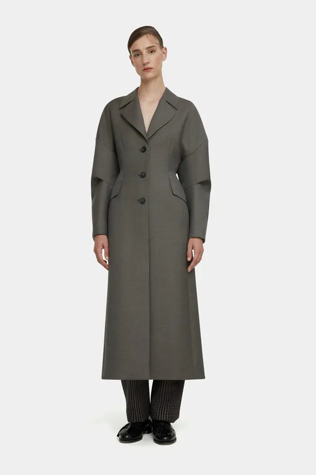 Jaya Tailored Dress in Black Seersucker Mikado Women Jackets And Coats Emilia Wickstead Jaya Tailored Dress in Black Seersucker Mikado Women Jackets And Coats Emilia Wickstead