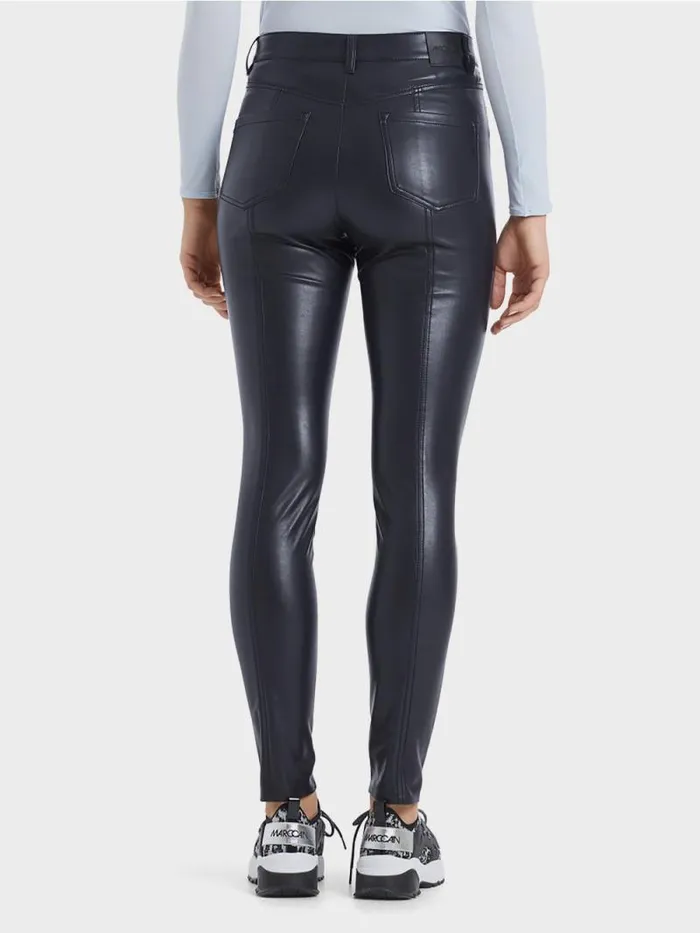 Jeans Damen Marc Cain Rhrenhose Aus Kunstleder Midnight Blue