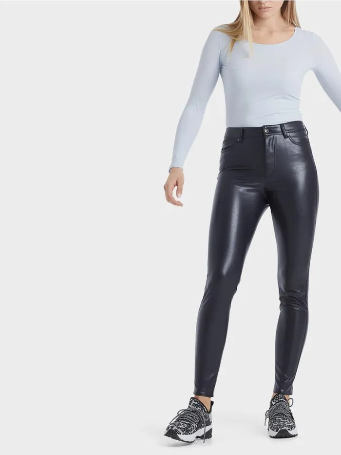 Jeans Damen Marc Cain Rhrenhose Aus Kunstleder Midnight Blue