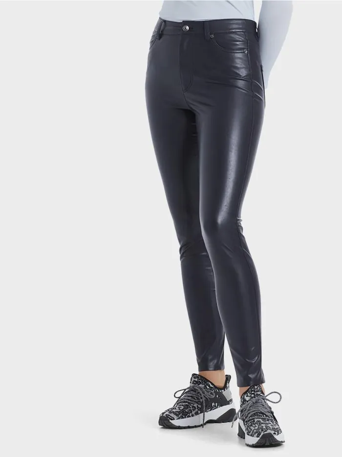 Jeans Damen Marc Cain Rhrenhose Aus Kunstleder Midnight Blue