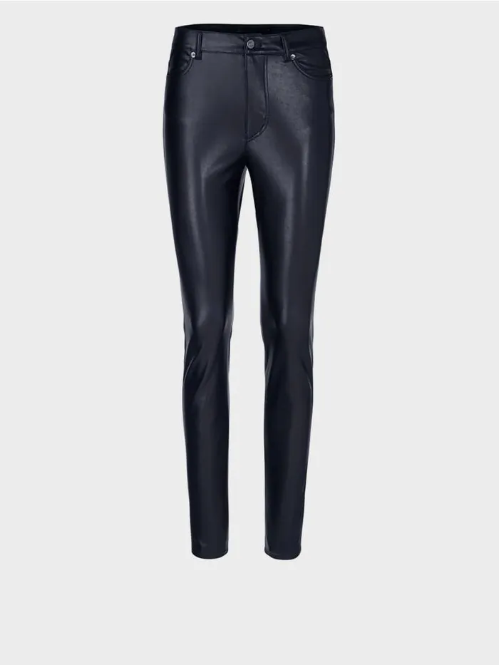 Jeans Damen Marc Cain Rhrenhose Aus Kunstleder Midnight Blue