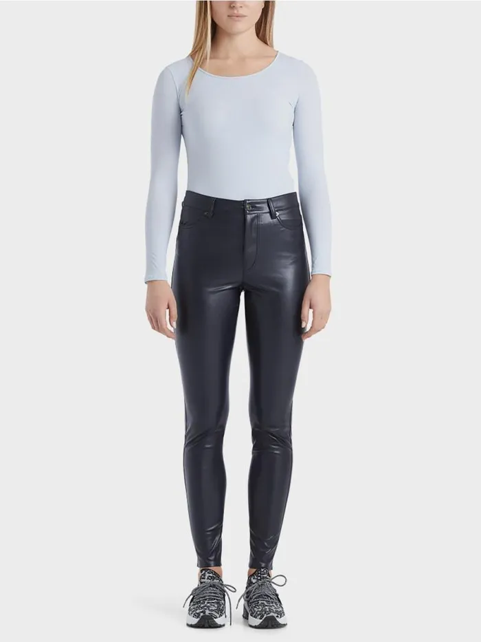 Jeans Damen Marc Cain Rhrenhose Aus Kunstleder Midnight Blue