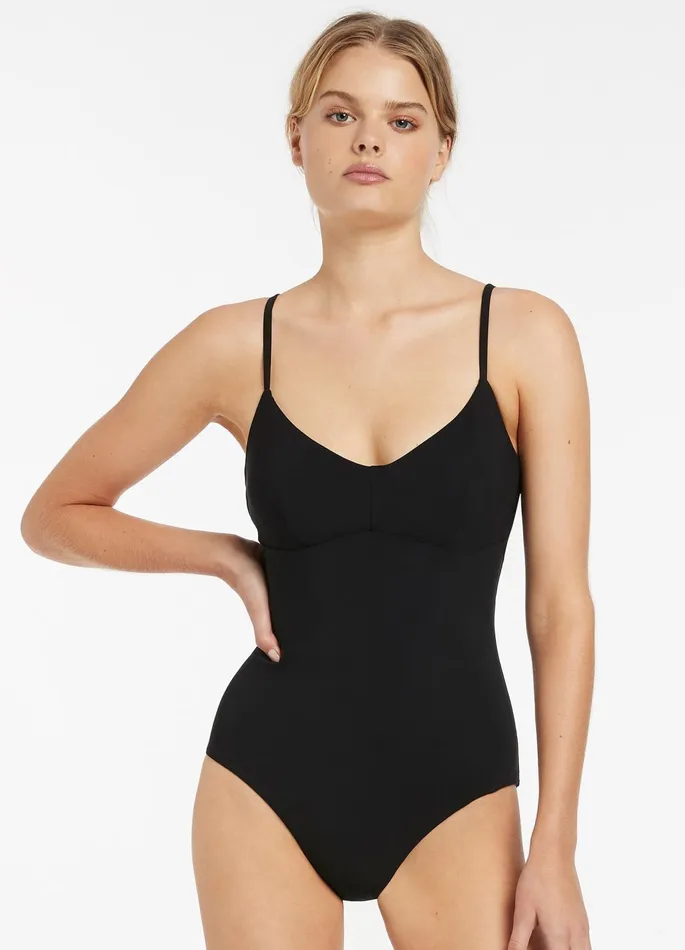 Jetset CD Tank One Piece Black Women JETS Australia Fuller Cup One Piece