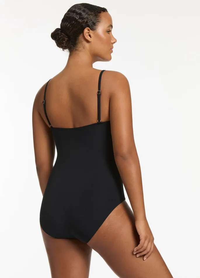 Jetset CD Tank One Piece Black Women JETS Australia Fuller Cup One Piece